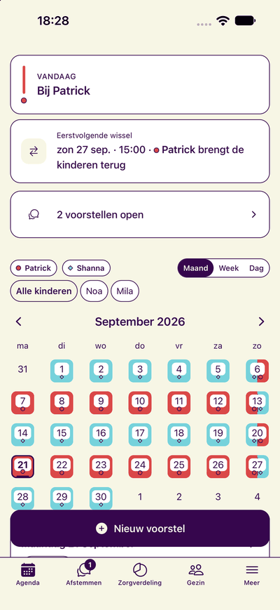 TweeHuizen: gedeelde agenda en zorgrooster